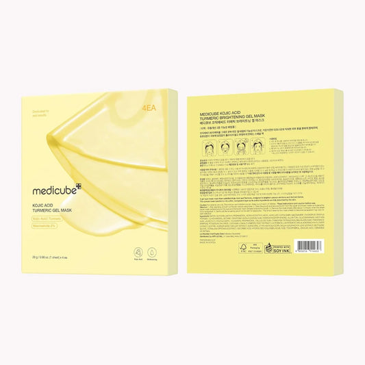 MEDICUBE Kojic Acid Turmeric Brightening Gel Mask hidrogelinė veido kaukės - 4 x 28 g.
