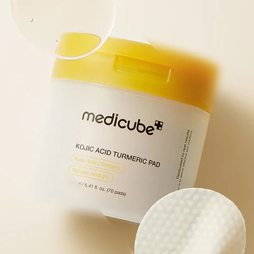 Medicube Kojic rūgšties ir ciberžolės tonizuojantys veido diskeliai 160 ml, 70 diskelių