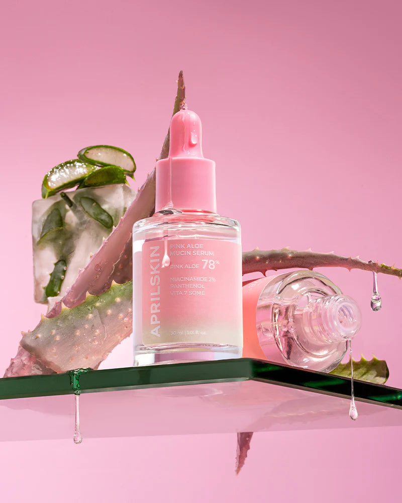 Aprilskin - Rožinis alavijo mucininis serumas - raminantis veido serumas su alaviju - 30ml