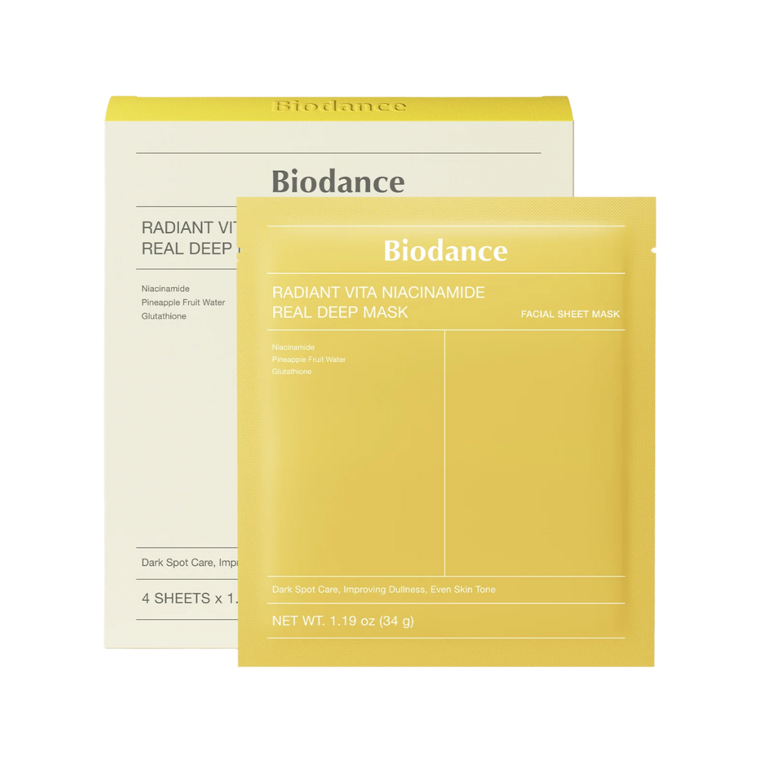 Biodance Radiant Vita Niacinamide Real Deep Mask – veido kaukė 4 x 34g.