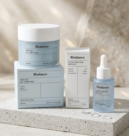 Biodance Hydro Cera-nol serumas 30ml + Geliniai toniko diskeliai 60vnt.