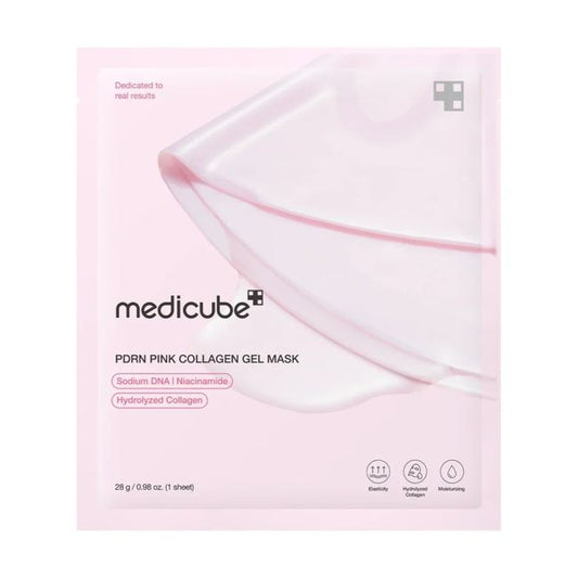 Medicube PDRN Pink Collagen Gel Mask - gelinės veido kaukės 4vnt. 28 g x 4