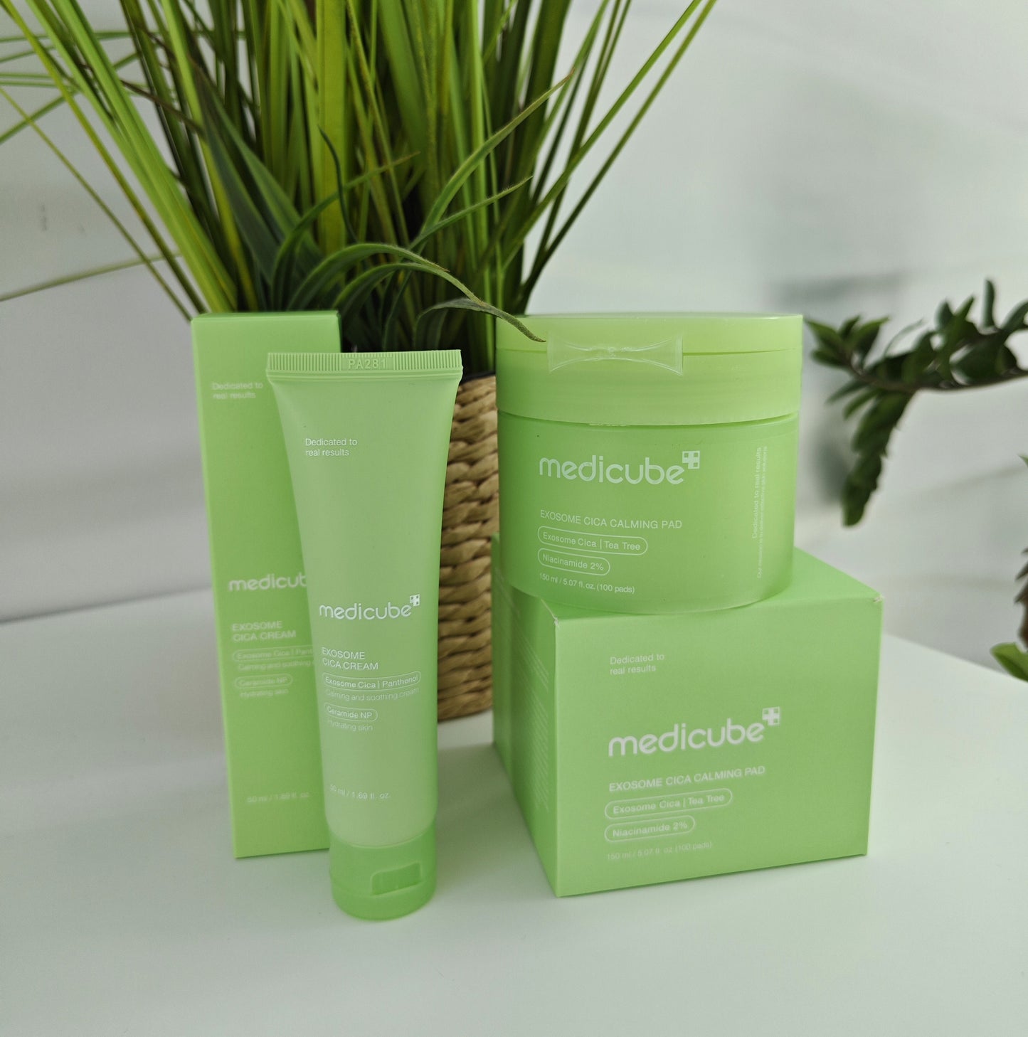 Medicube Exosome Cica Tea Tree toniko padeliai + veido kremas