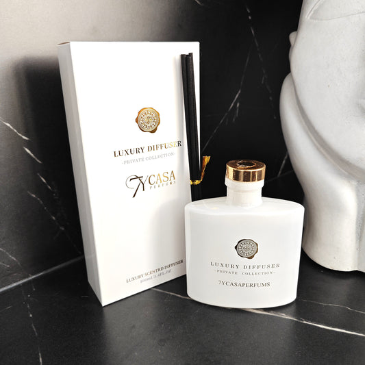 Luxury Diffuser 7YCasa Perfums namų kvapas su lazdelėmis 100 ml (baltas)
