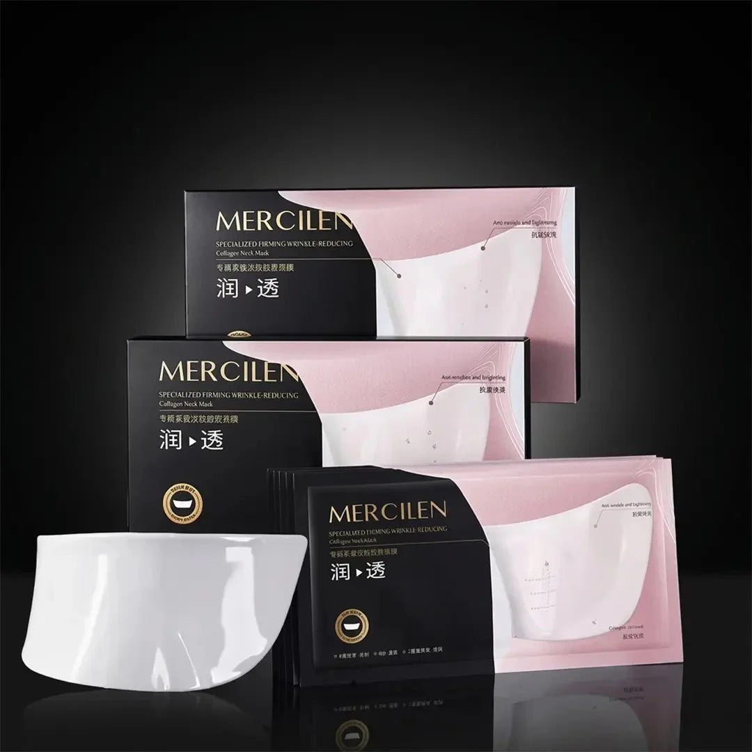 Mercilen – specializuota, stangrinamoji ir raukšles mažinanti kolageno kaklo kaukė 5 x 12 g