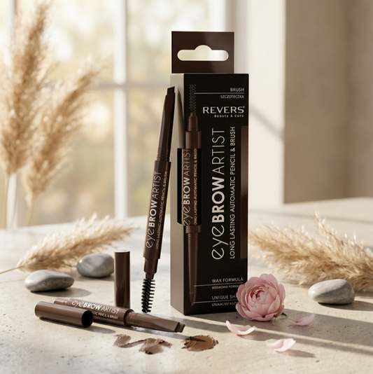 Išsukamas antakių pieštukas-šepetėlis REVERS EYE BROW ARTIST grafito spalvos (Taupe) 0,25 g