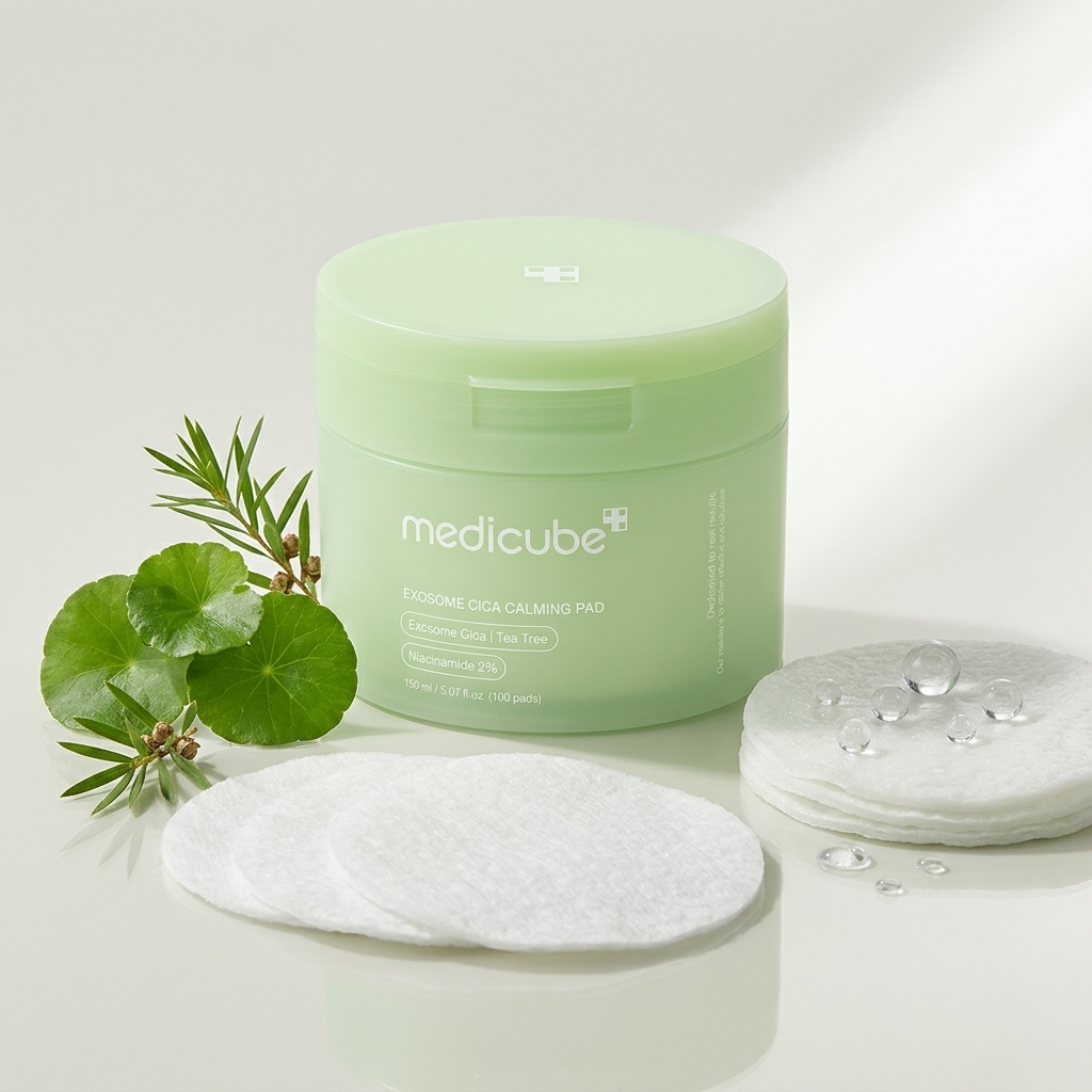 Medicube Exosome Cica Tea Tree toniko padeliai + veido kremas