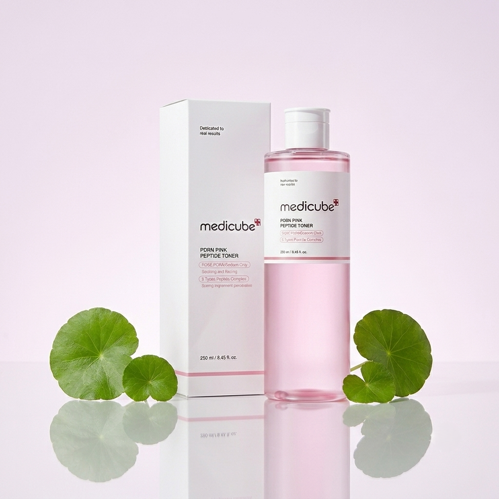 MEDICUBE PDRN Pink Cica Soothing, raminantis tonikas, 250 ml