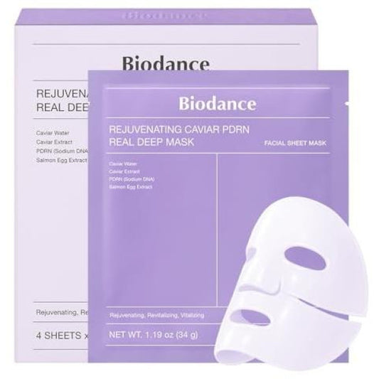 Biodance Rejuvenating Caviar PDRN Real Deep Mask – lakštinė kaukė 4 x 34g.