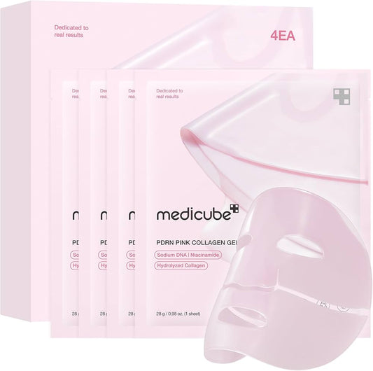 Medicube PDRN Pink Collagen Gel Mask - gelinės veido kaukės 4vnt. 28 g x 4