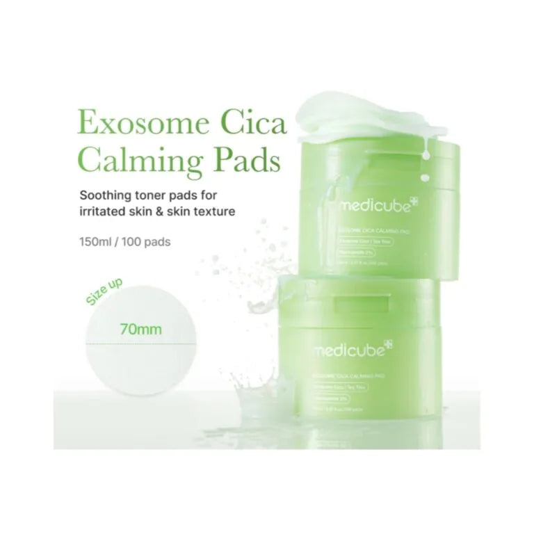 Medicube Exosome Cica Tea Tree raminantys toniko padeliai jautriai odai, 100 vnt